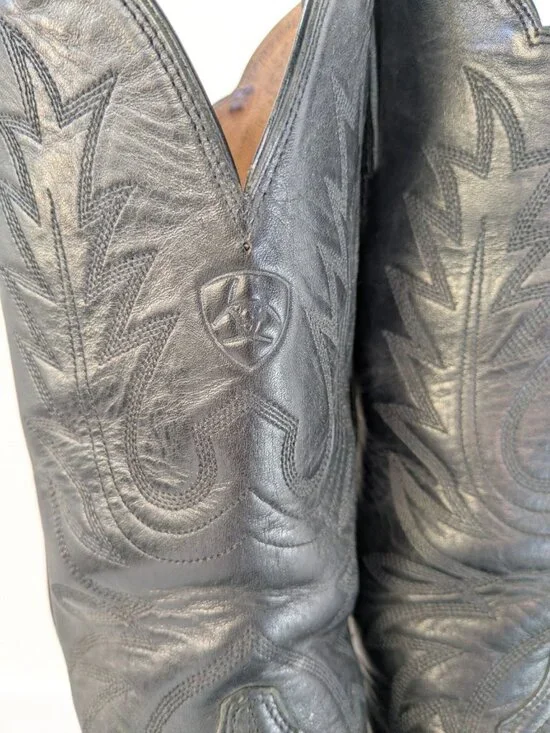 Ariat Heritage R Toe Western Boots Black Leather Women’s 7B Style 15701 Cowboy - Picture 8 of 16